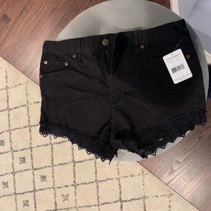 NWT Free People Black lace shorts Size 29